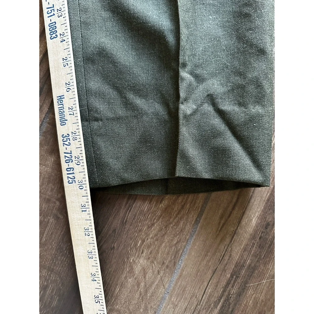 Vtg US Army Pants Mens‎ 31R Olive Green Wool Field Trousers OG108 50s Korean War